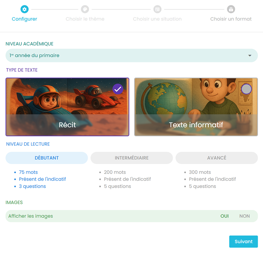 Four random themes with images