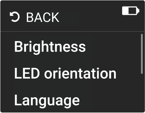 Sequence interface ; settings menu